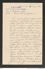 k.k. naturhistorisches Hofmuseum, Intendanzakten 1885-1896 (Hauer), Aktenzahl Z.534/1891, Seite 1